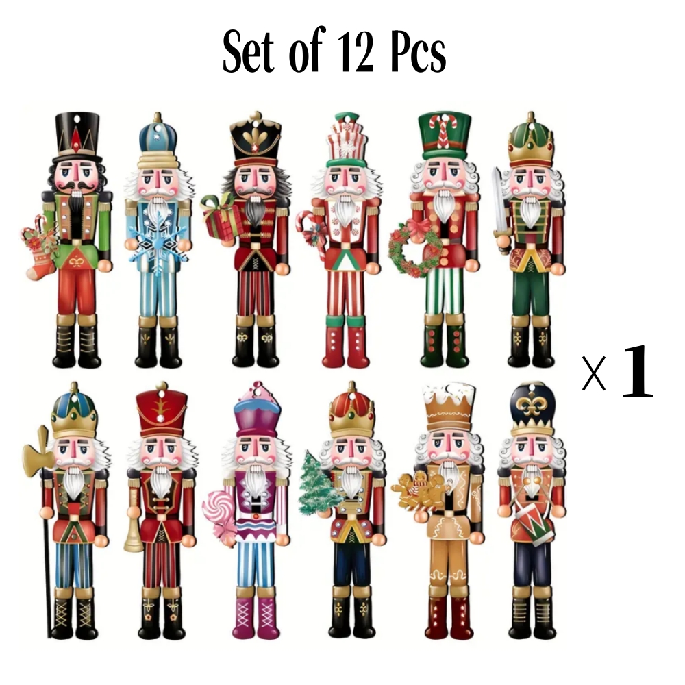On Sale🔥Christmas Hanging Wooden Soldier Nutcracker Decoration 12-Pack