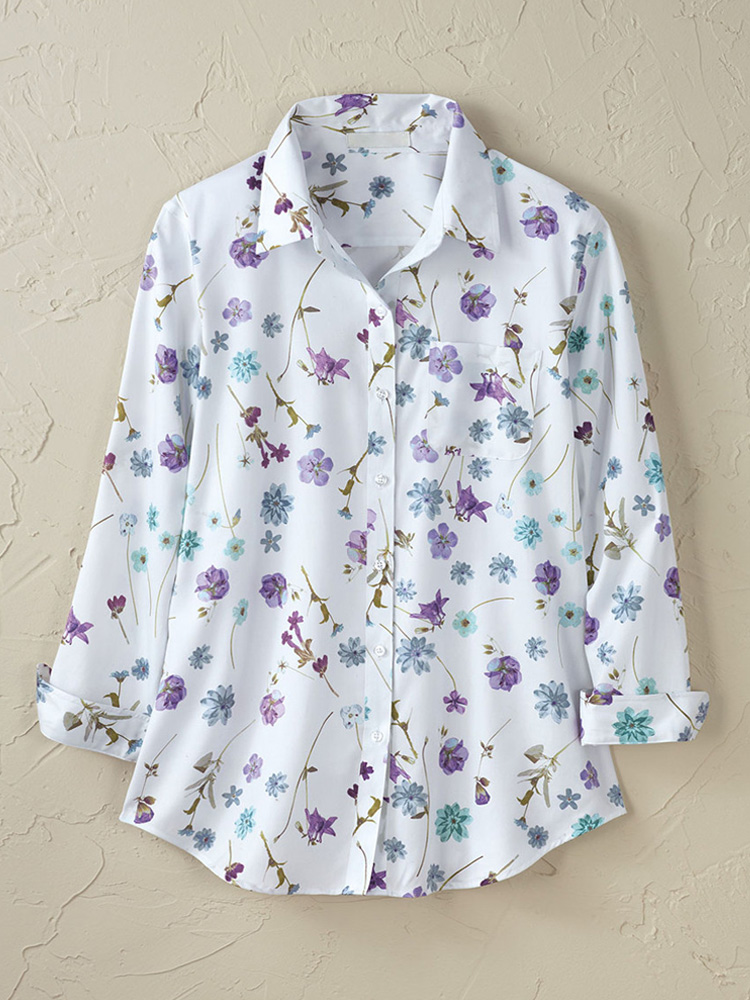 Women's Casual Floral Print Cotton T-shirt