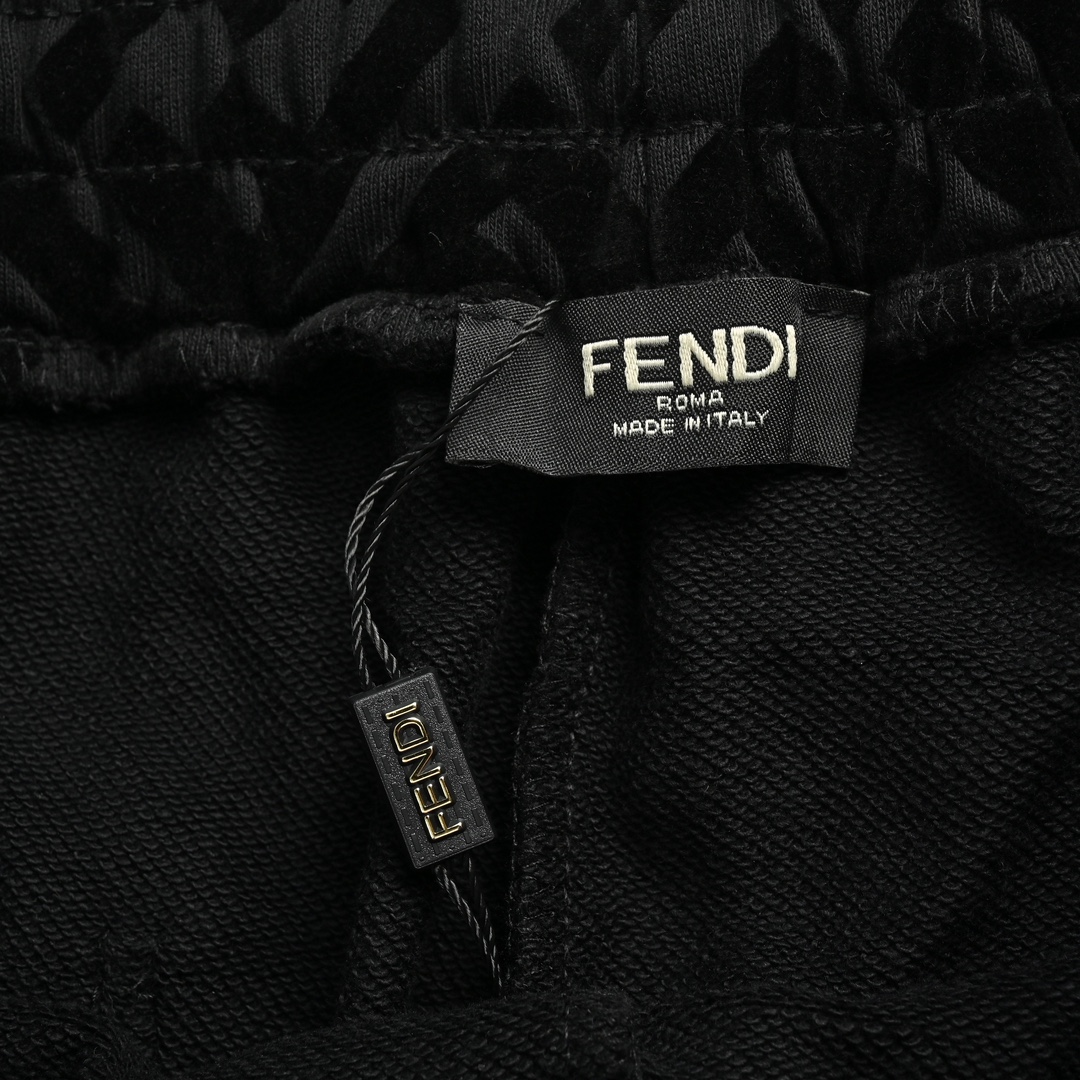 Fendi 24ss FF flocked twill lettering shorts