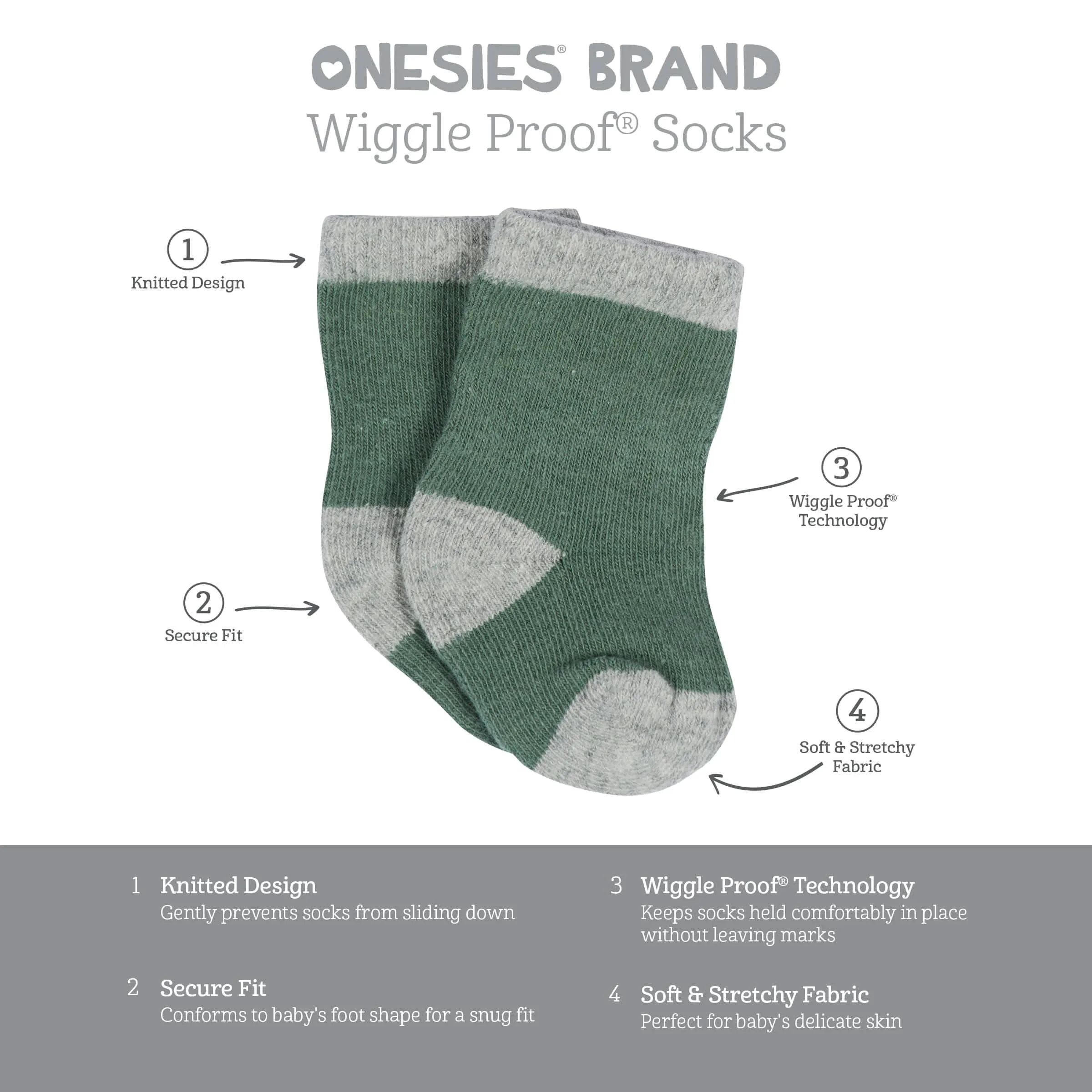 12-Pack Baby & Toddler Boys Unbearably Cute Jersey Crew Wiggle Proof Socks