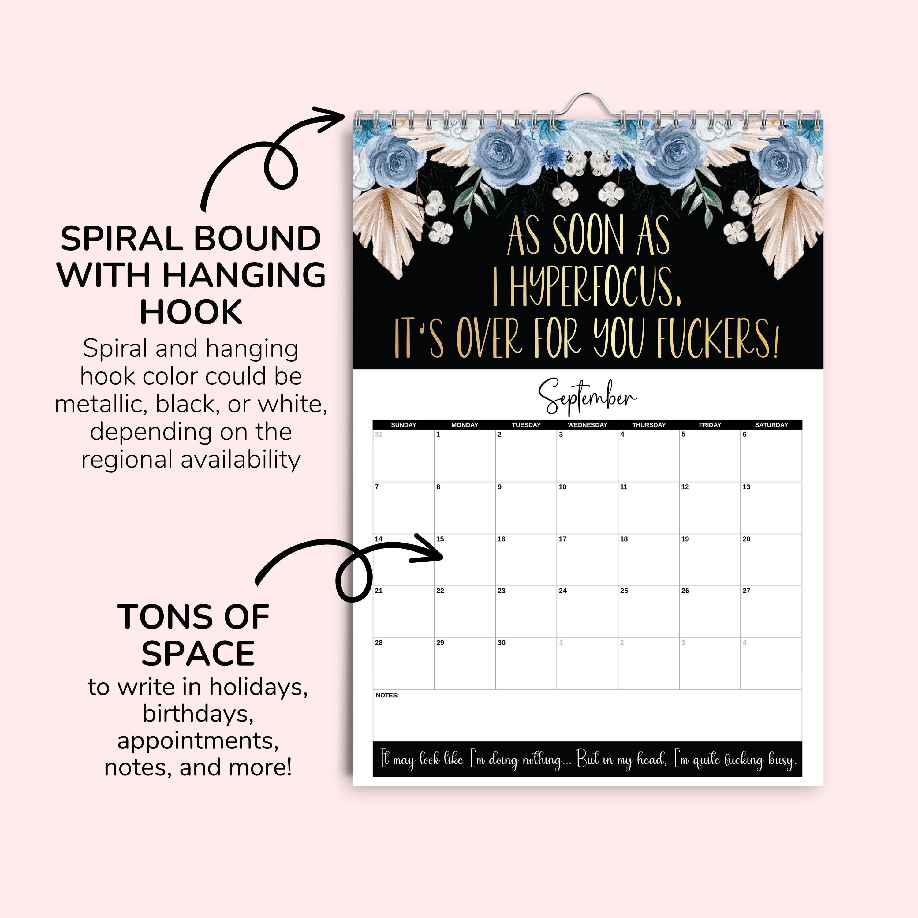 ADHD As F*ck: 2025 Calendar For Neuro-Spicy Women