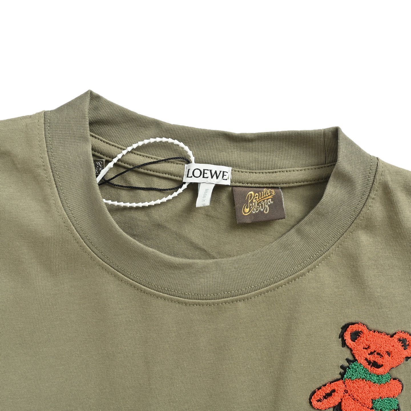 Loewe 25ss short-sleeved shirt with bear embroidery