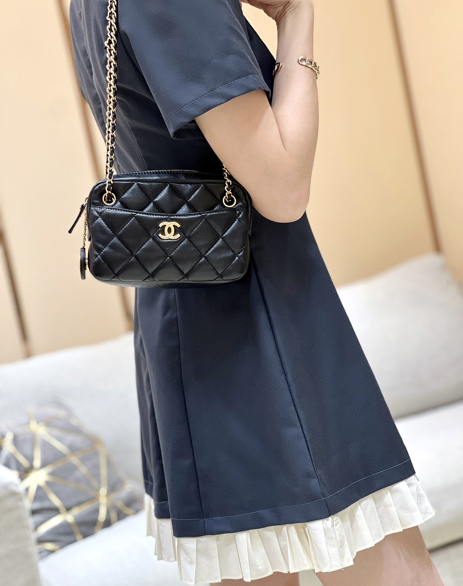 Chanel 24K Autumn and Winter Limited Edition Gold Coin Camera Bag AS5190