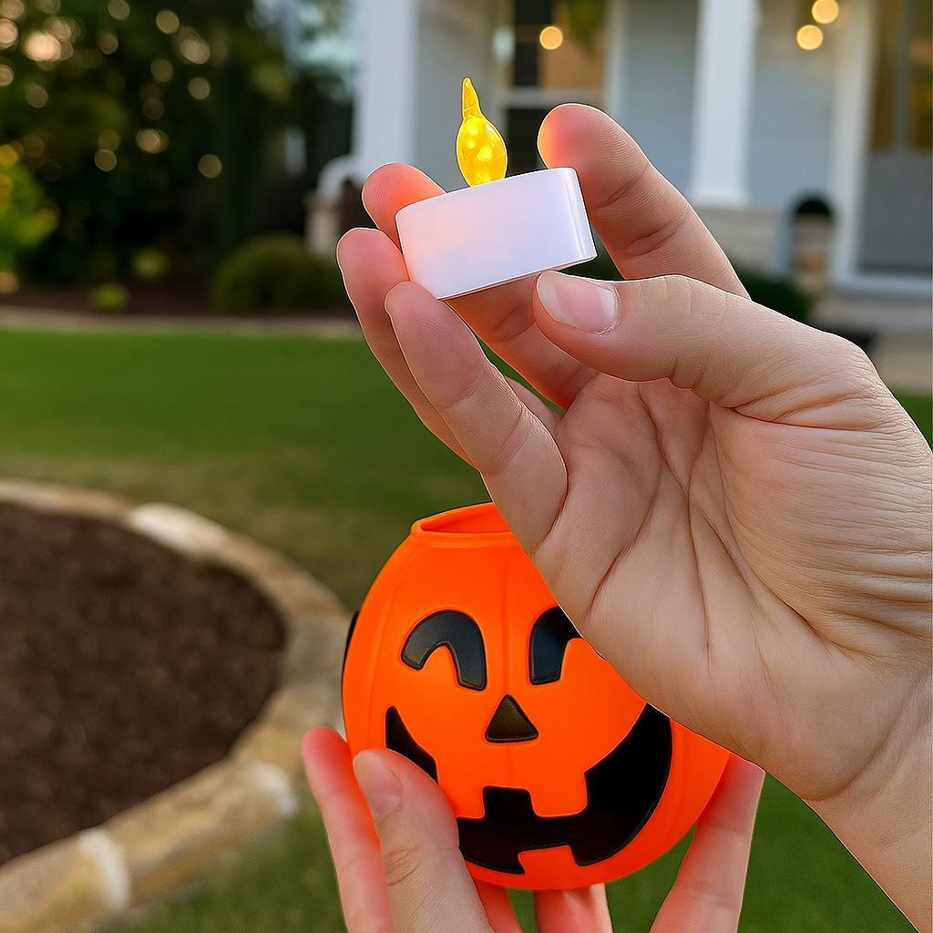 🎃Early Halloween Sale-Halloween Pumpkin Buckets With Flameless Candle Light