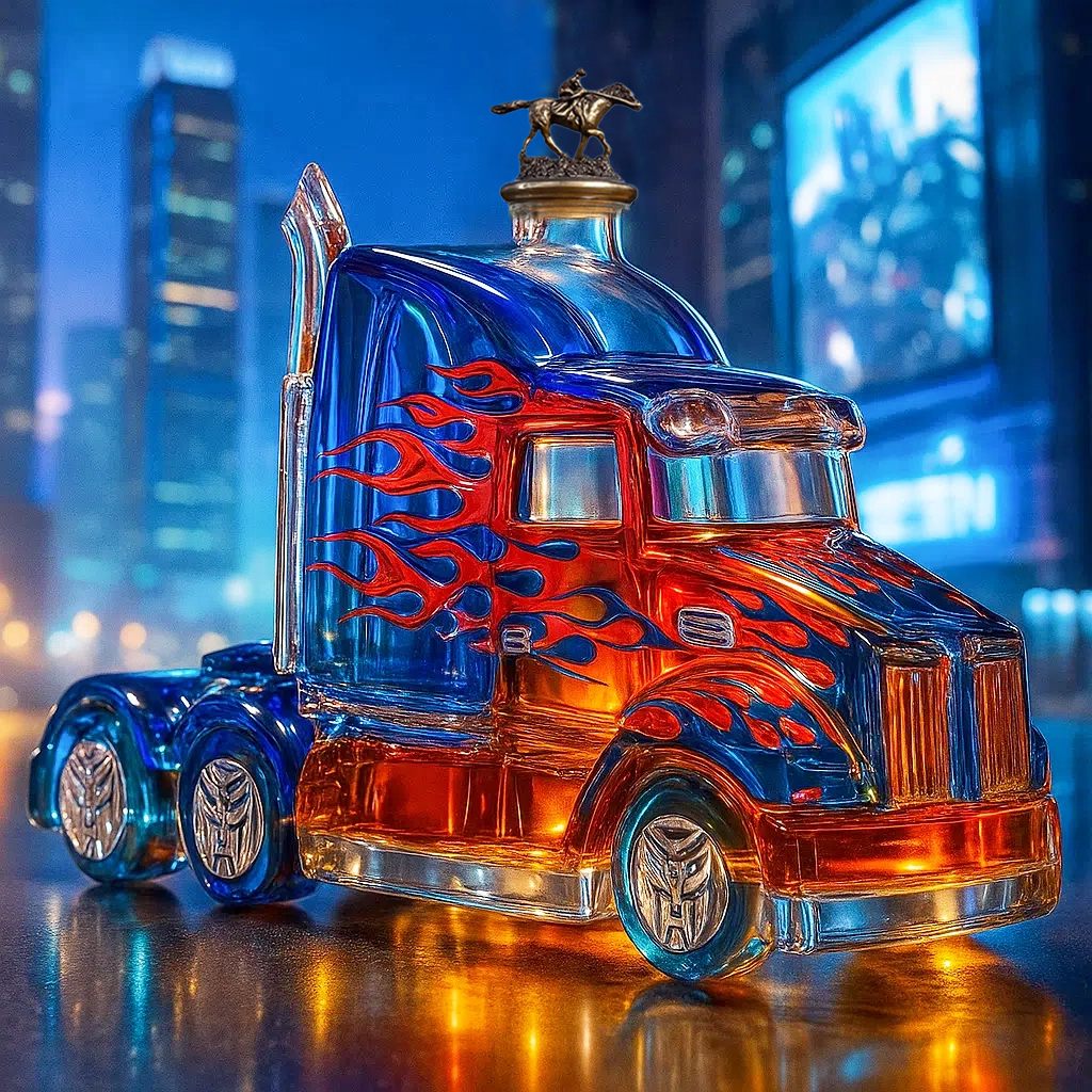 Roll Out in Style — Optimus Prime Whiskey Bottle