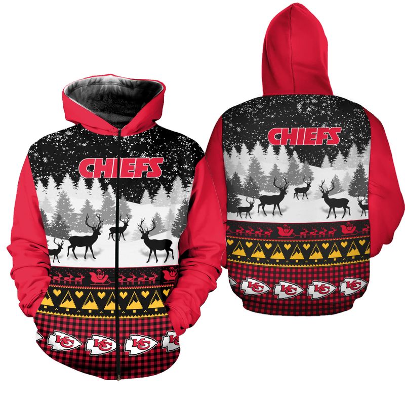 KANSAS CITY CHIEFS HOODIE 3D GIFT FOR XMAS