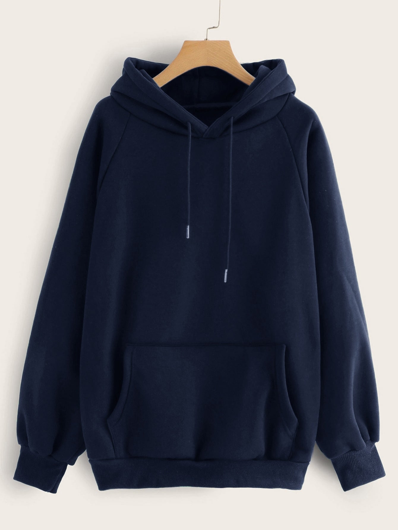 Drawstring Detail Solid Hoodie
