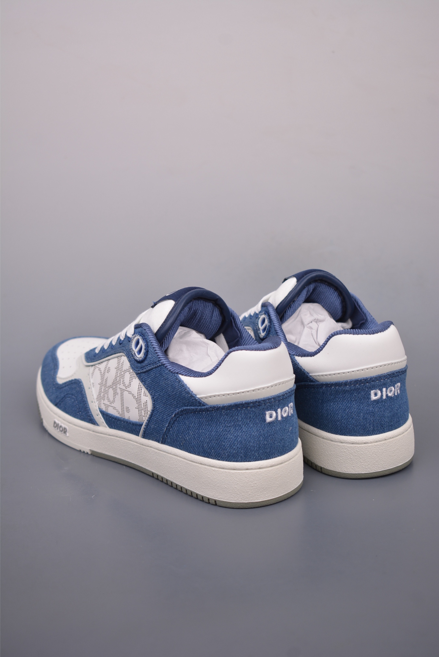 Dior B27 Oblique Galaxy Low Top Sneakers Blue and White 3SN272ZAC_H580