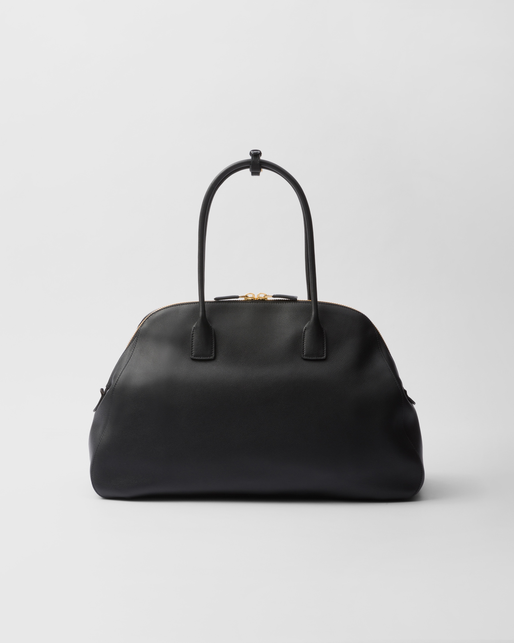 Prada large zip-top leather tote