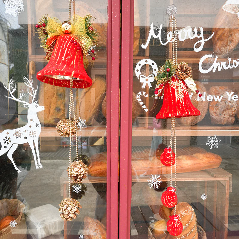 🎄Early Christmas Sale🔥 Christmas Hanging Decoration Red Hanging Bells Balls