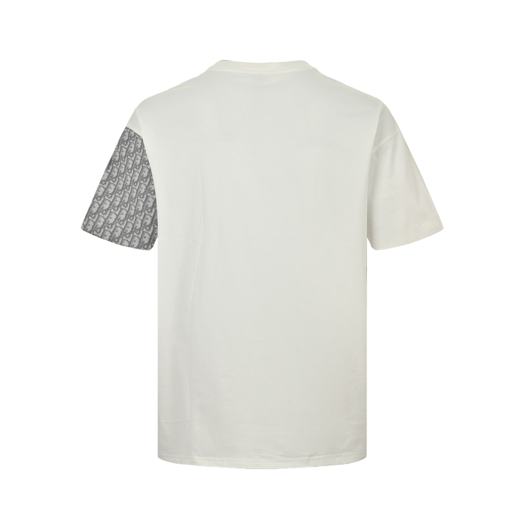 Dior 24ss embroidered patchwork short sleeves