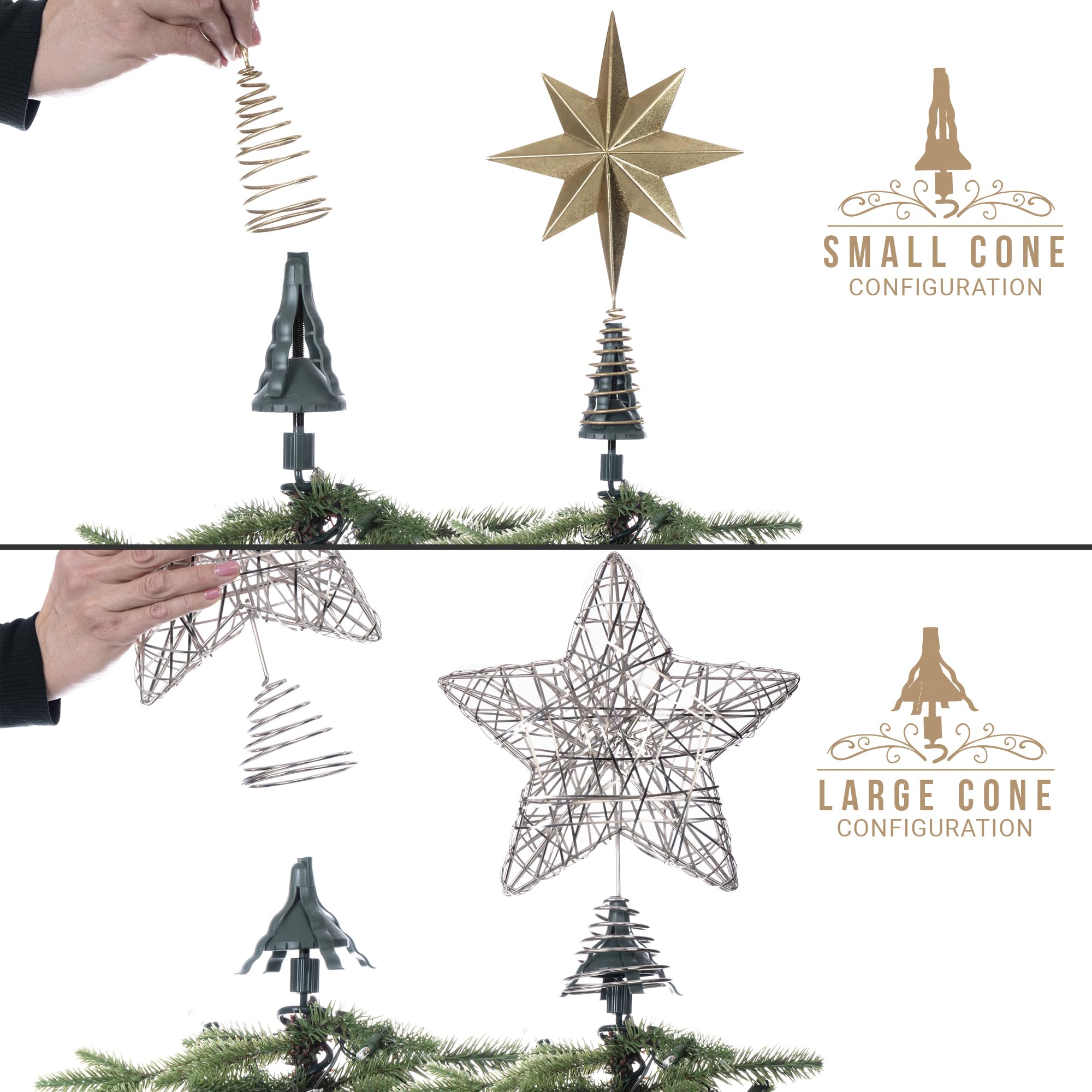 💥ON SALE💥Christmas Tree Topper Holder , Twist-on Holiday Universal Tree Topper Stabilizer ✨🎄