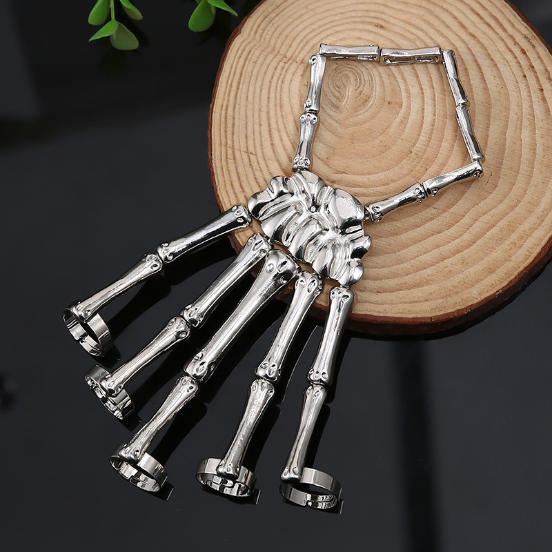 🖤💀Adjustable Punk Skull Hand Bone Ring Bracelet🖤Buy 3 Pcs Get 10% Off & Free Shipping