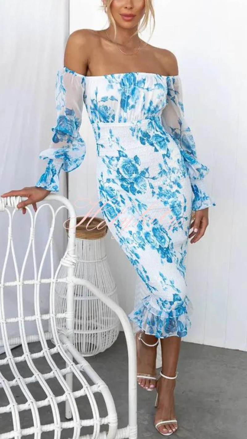 Off Shoulder Midi Dress