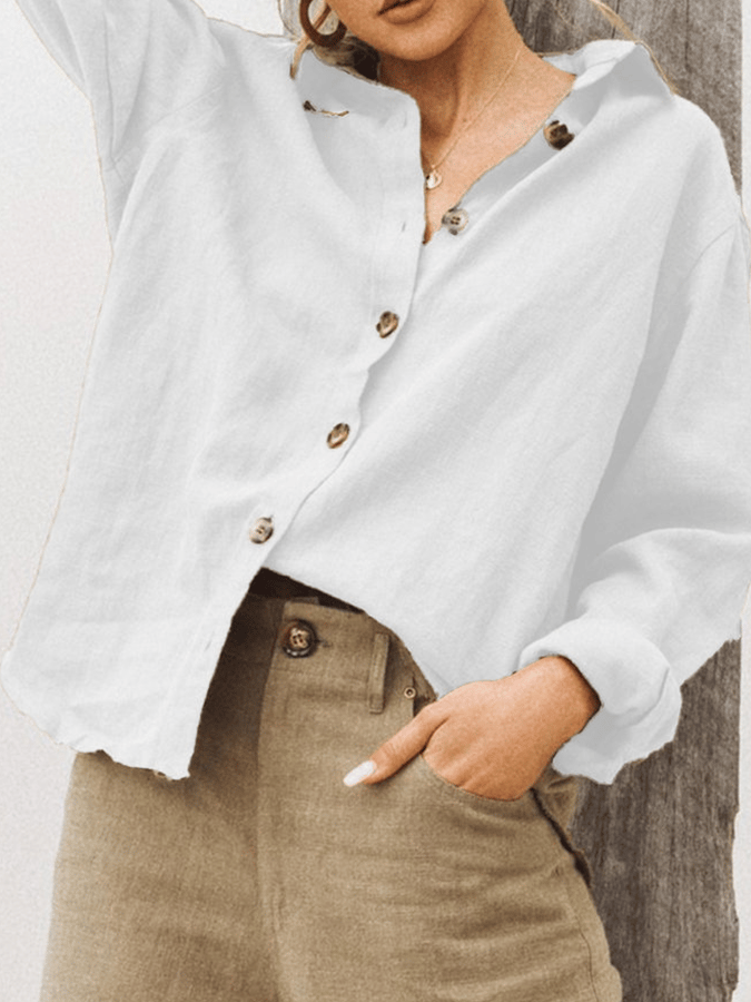 women's cotton linen casual shirt