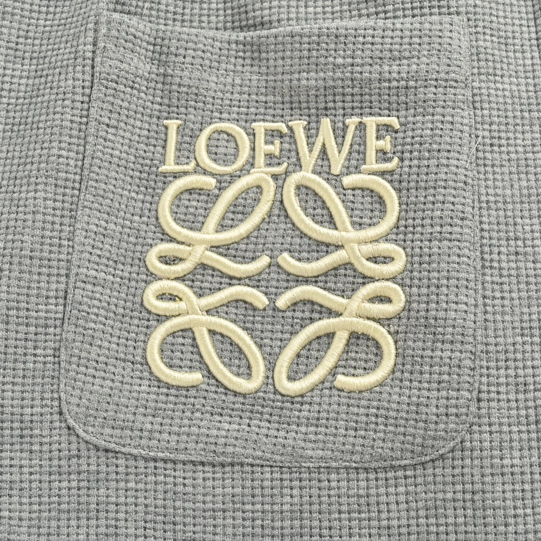 Loewe 24Fw embroidered logo waffle trousers