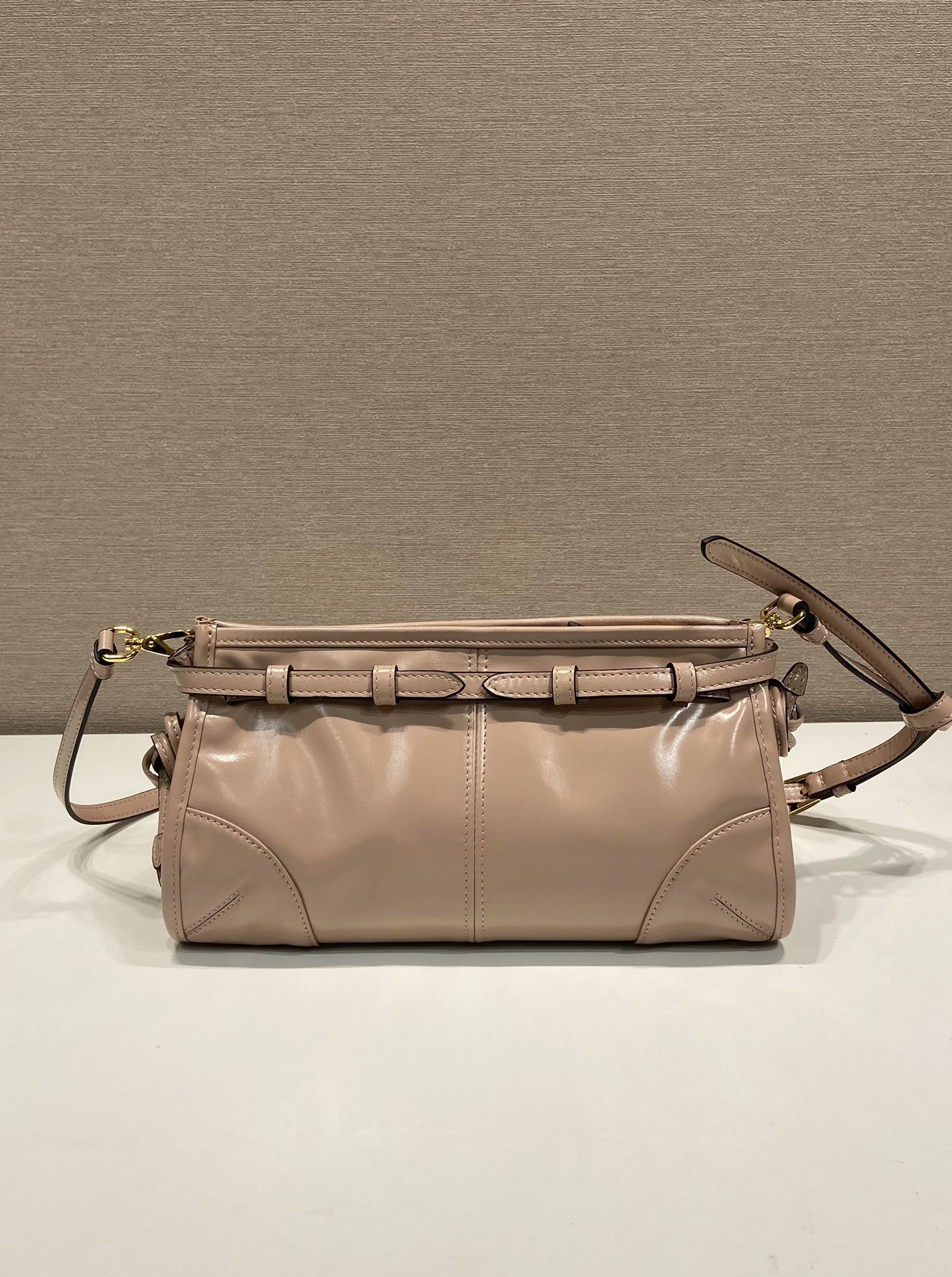 Prada LusSolf Oiled Wax Leather Shoulder Bag 1BA215