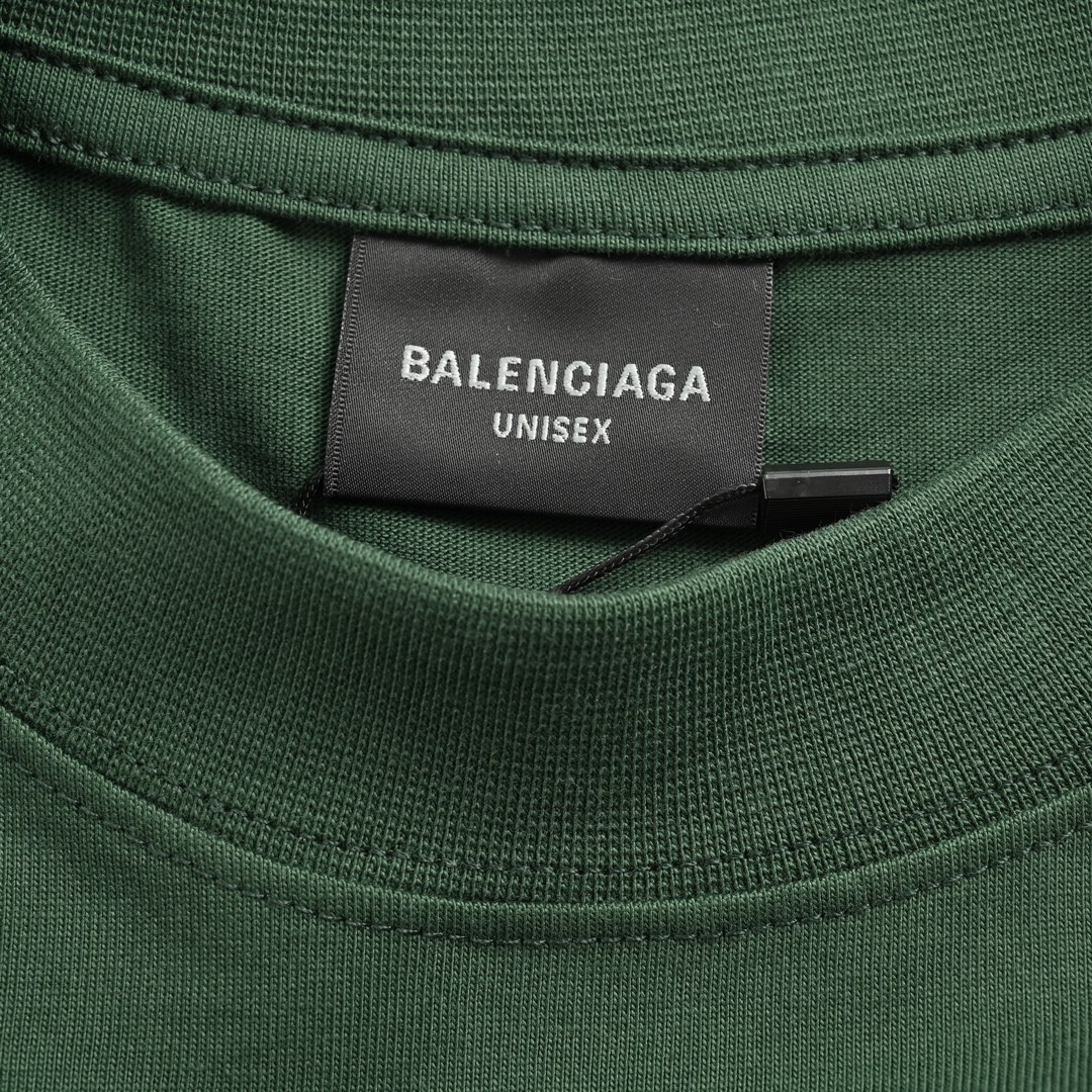 Balenciaga 24ss Latin letters overlapping embroidered short sleeves