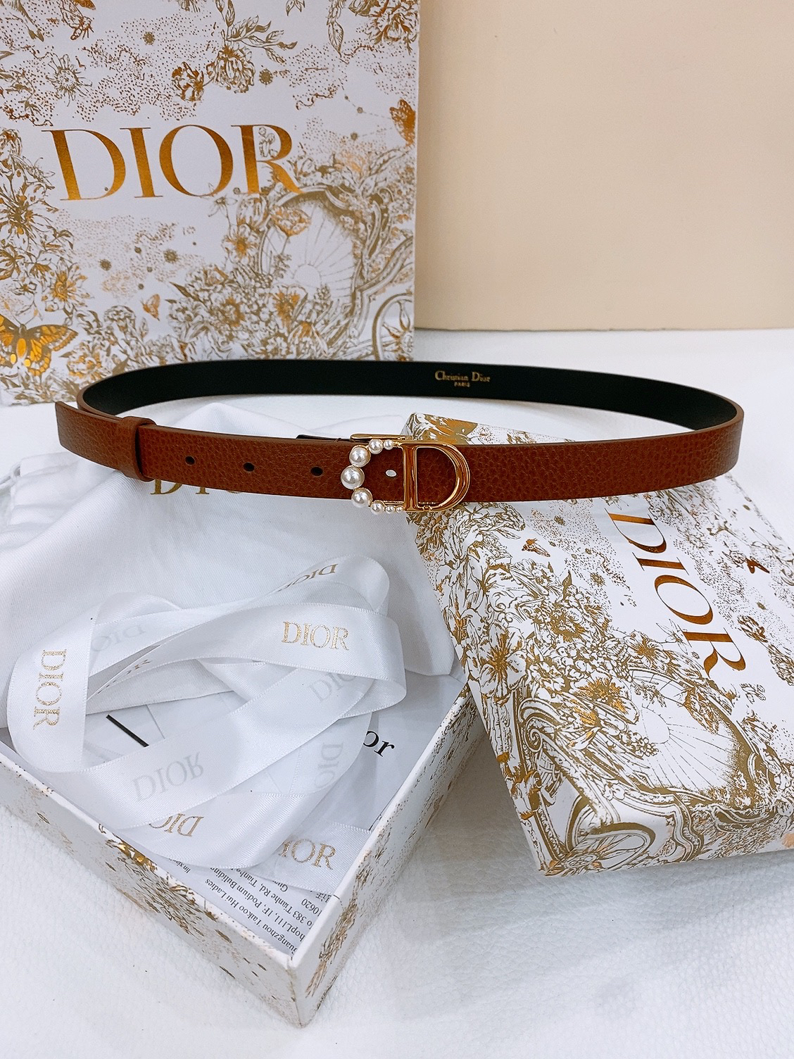 Dior Saddle Belt Cowhide Leather Belt 2.0CM Width