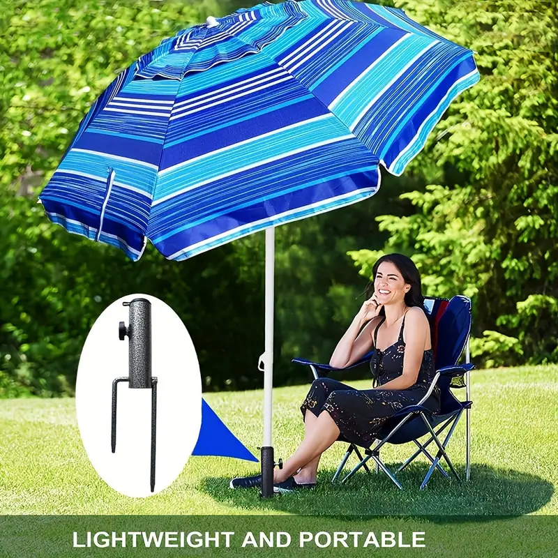 Heavy-Duty Metal Umbrella Stand With Adjustable Spiral Ground Anchor-  Ground Anchor Adjustable diameter, Fit for the pole of dia 22mm to 35mm