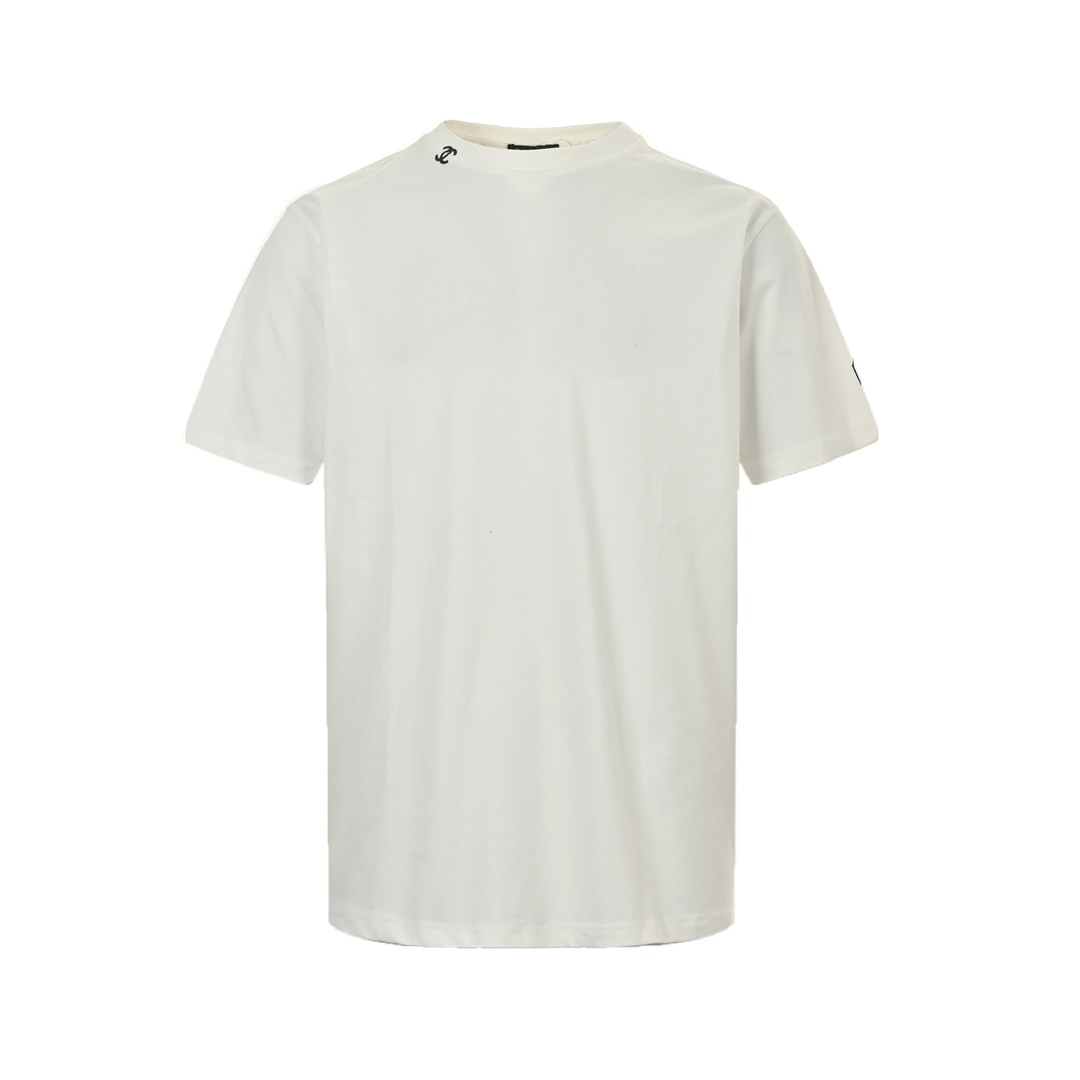 Chanel small logo on the neckline simple letters solid color short sleeves