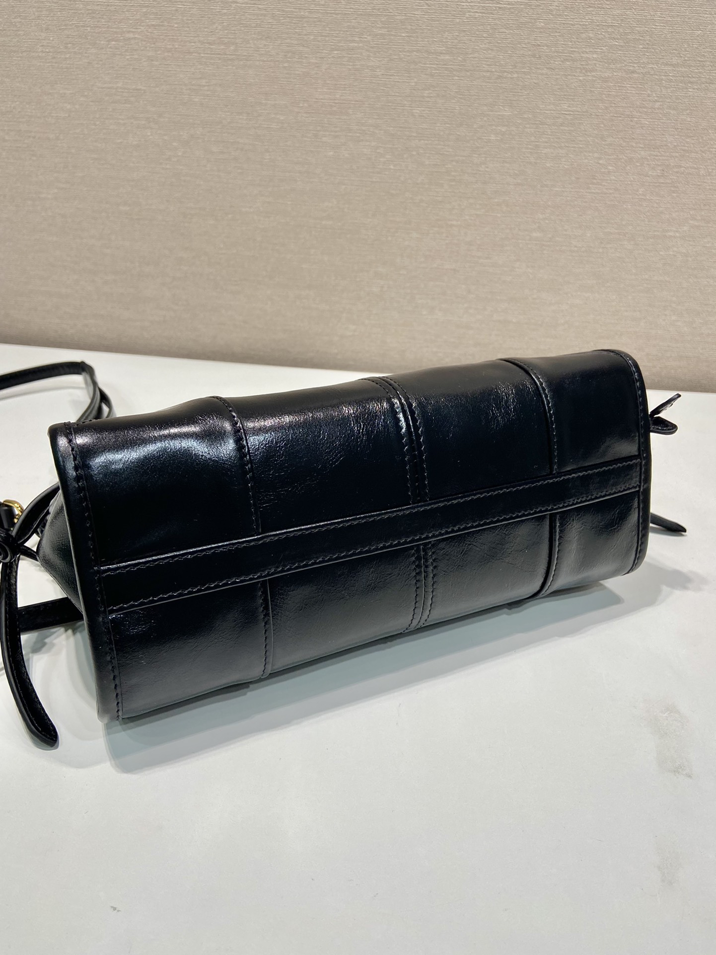 Prada LusSolf Oiled Wax Leather Shoulder Bag 1BA215