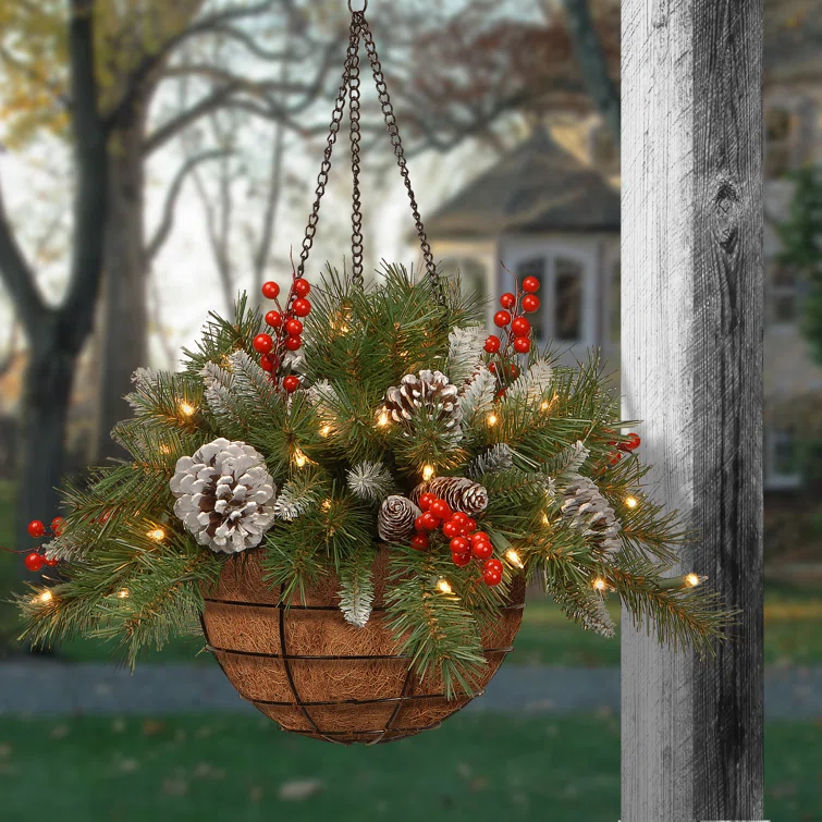 Artificial Christmas Hanging Basket(3 Types)