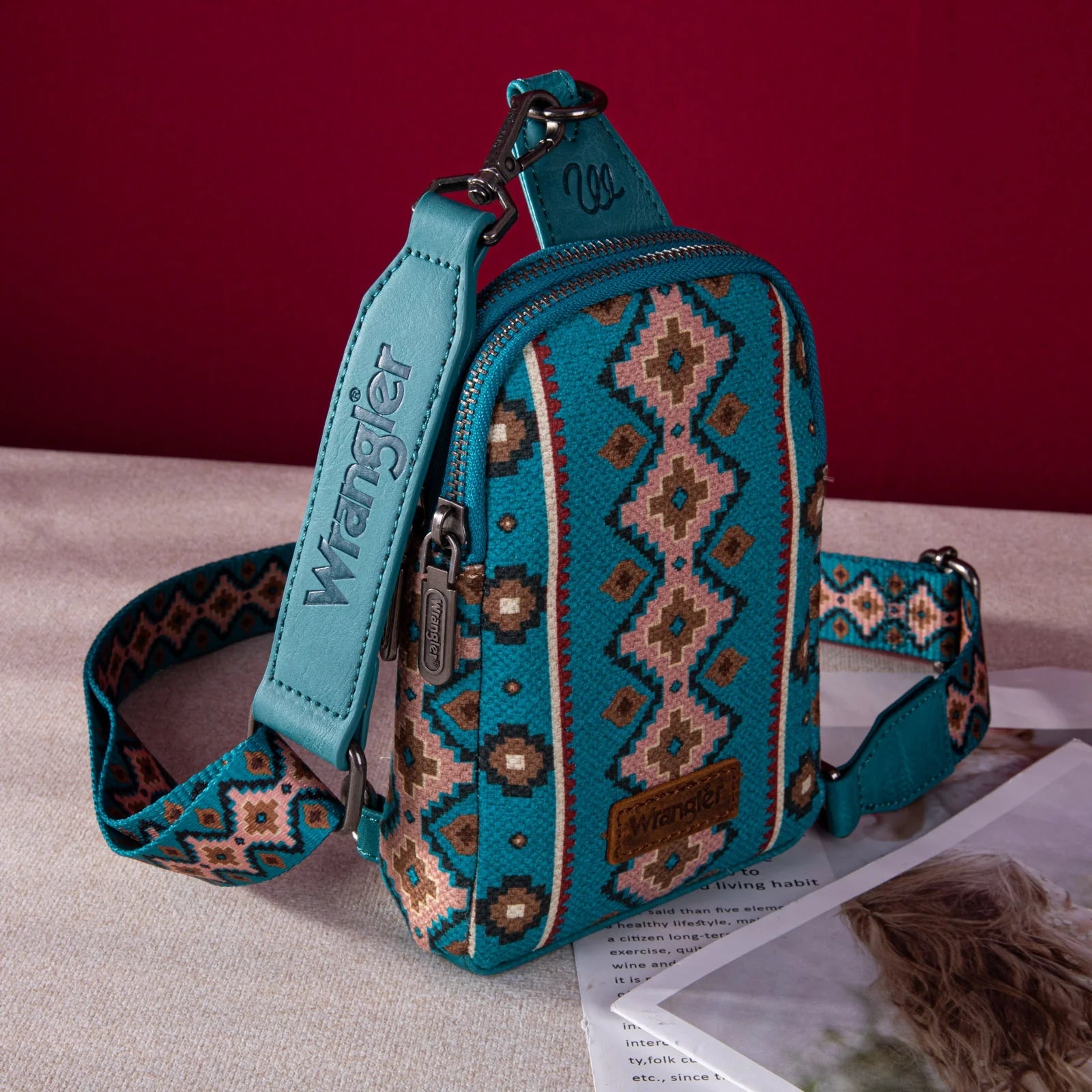 Southwestern Print Canvas Crossbody/Sling/Chest Bag