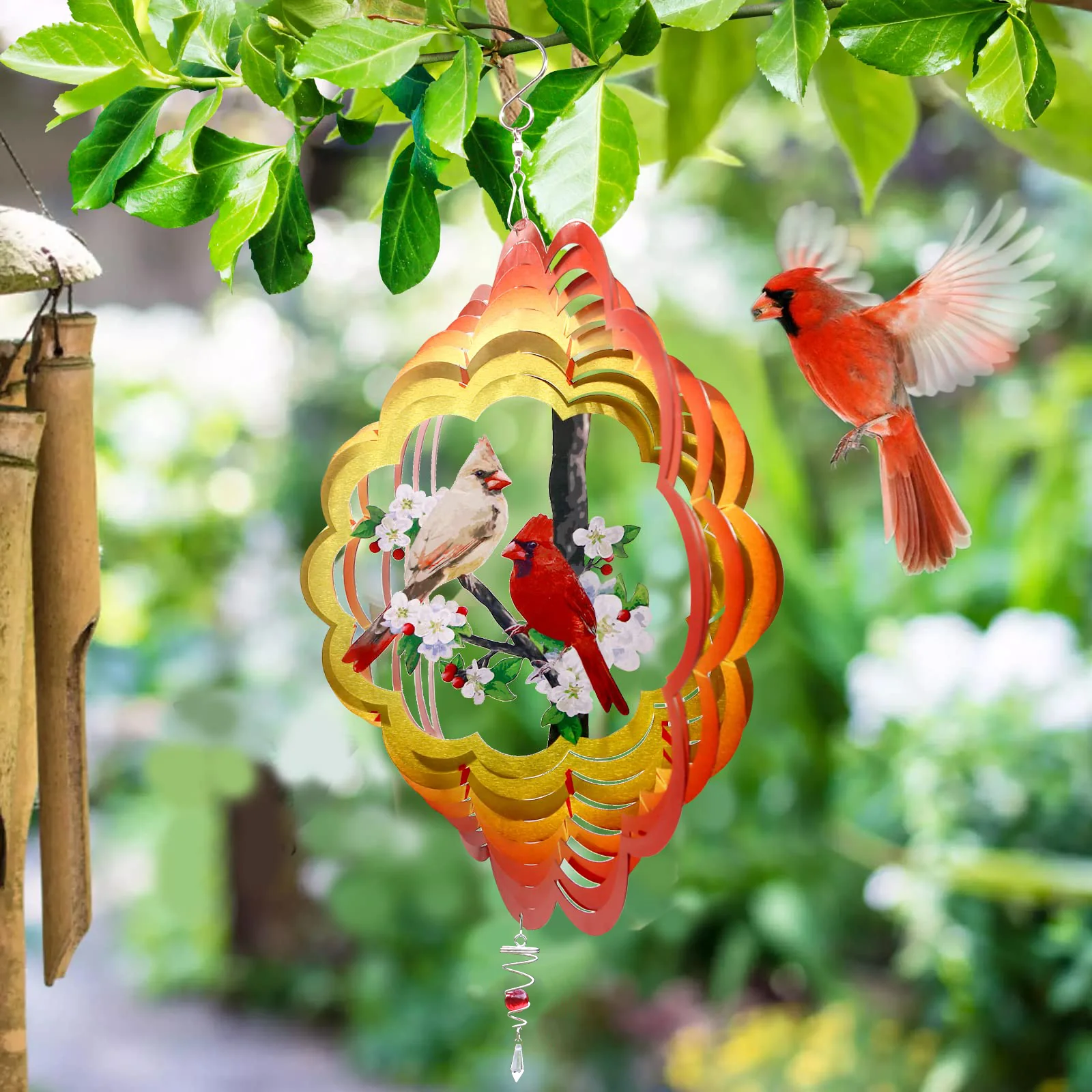 Hot New Year's Sales🔥Top Selling - 3D Garden Decorative Cardinal Wind Spinner