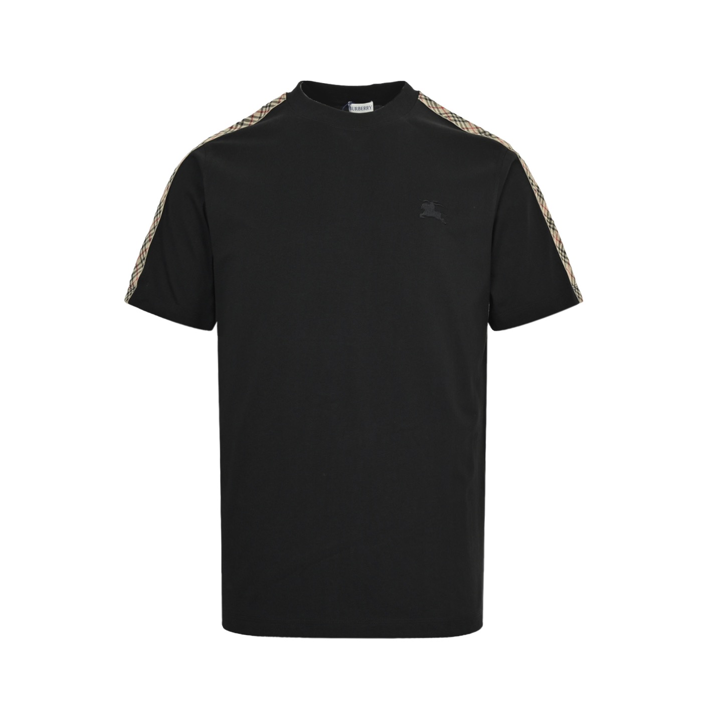 Burberry 25ss warhorse embroidered shoulder plaid ribbon short sleeve