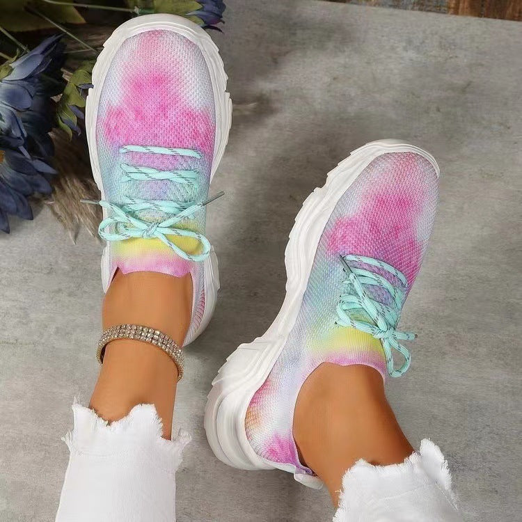 New Flyknit 3D Printed Slip-on Running Shoes Featuring Floral Patterns