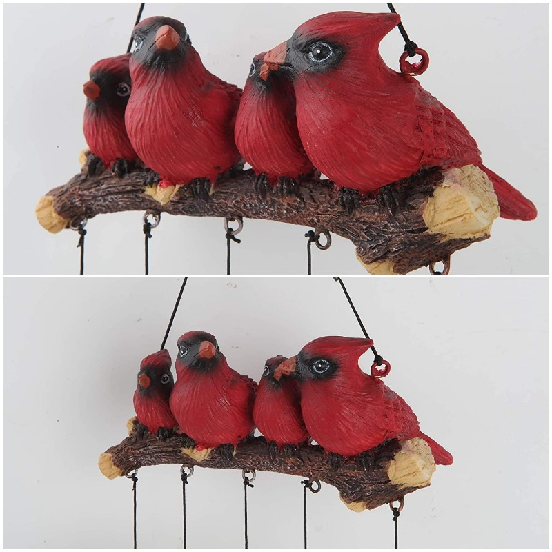 (🔥Last Day Clearance Sale-SAVE 50% OFF)Gardenvy Cardinal Wind Chime for Garden, Backyard, Church, Red-BUY 2 FREE SHIPPING