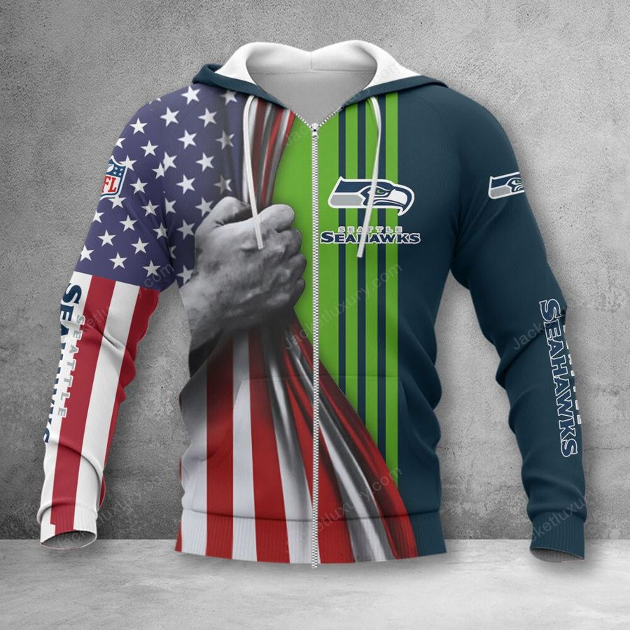 SEATTLE SEAHAWKS 3D HOODIE SKULL0804