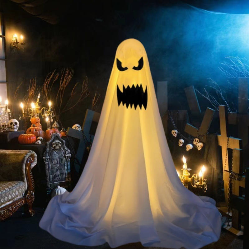 Halloween Decorations-Large Spooky Ghost Halloween Decor with String Lights