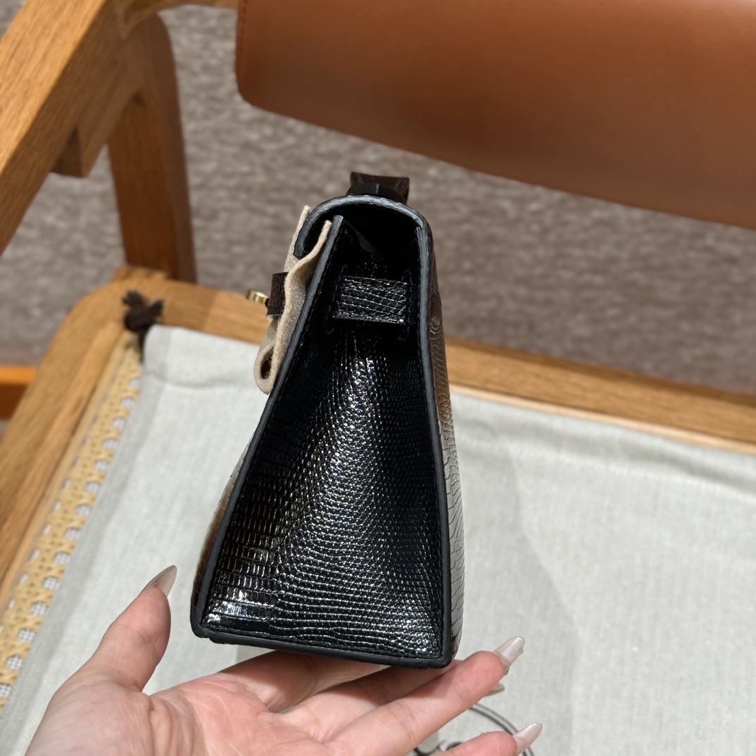 Hermes kelly pochette ck89Black (handmade to order)