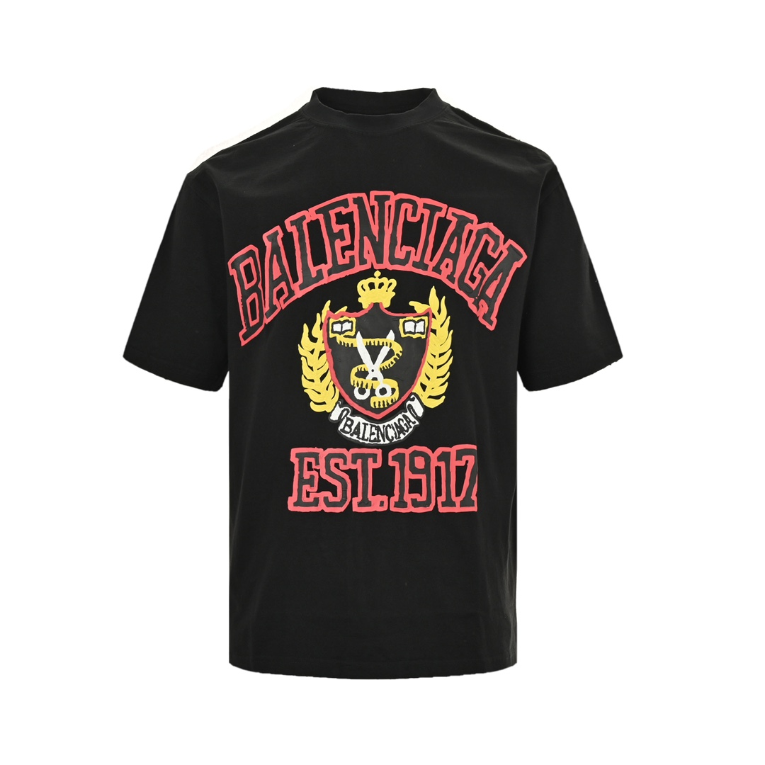 Balenciaga 24ss scissors foam print short sleeves