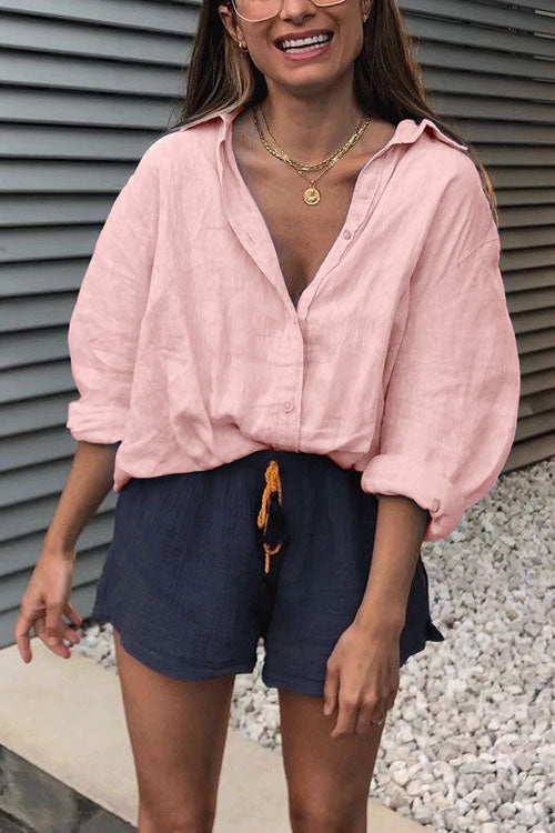 Heididress Lapel Button Down Long Sleeve Shirt