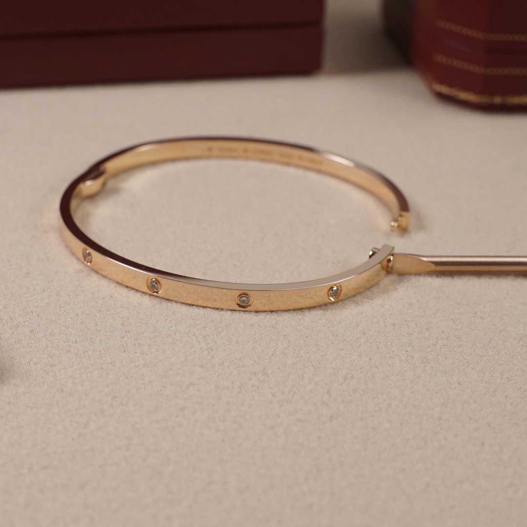 Cartier love narrow version ten diamond bracelet