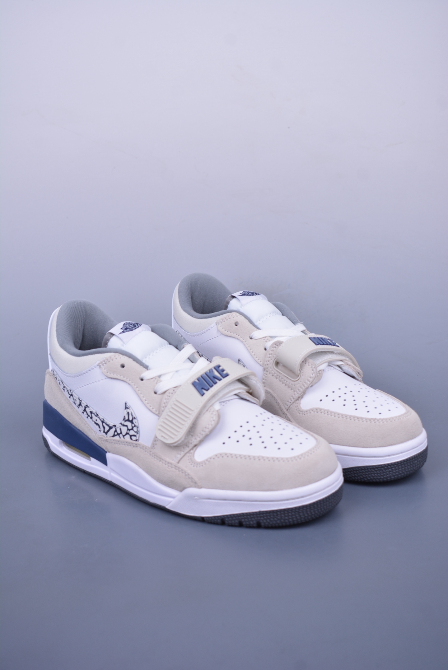 Air Jordan Legacy 312 Low basketball shoes leather white gray navy blue crackle CD7069-124