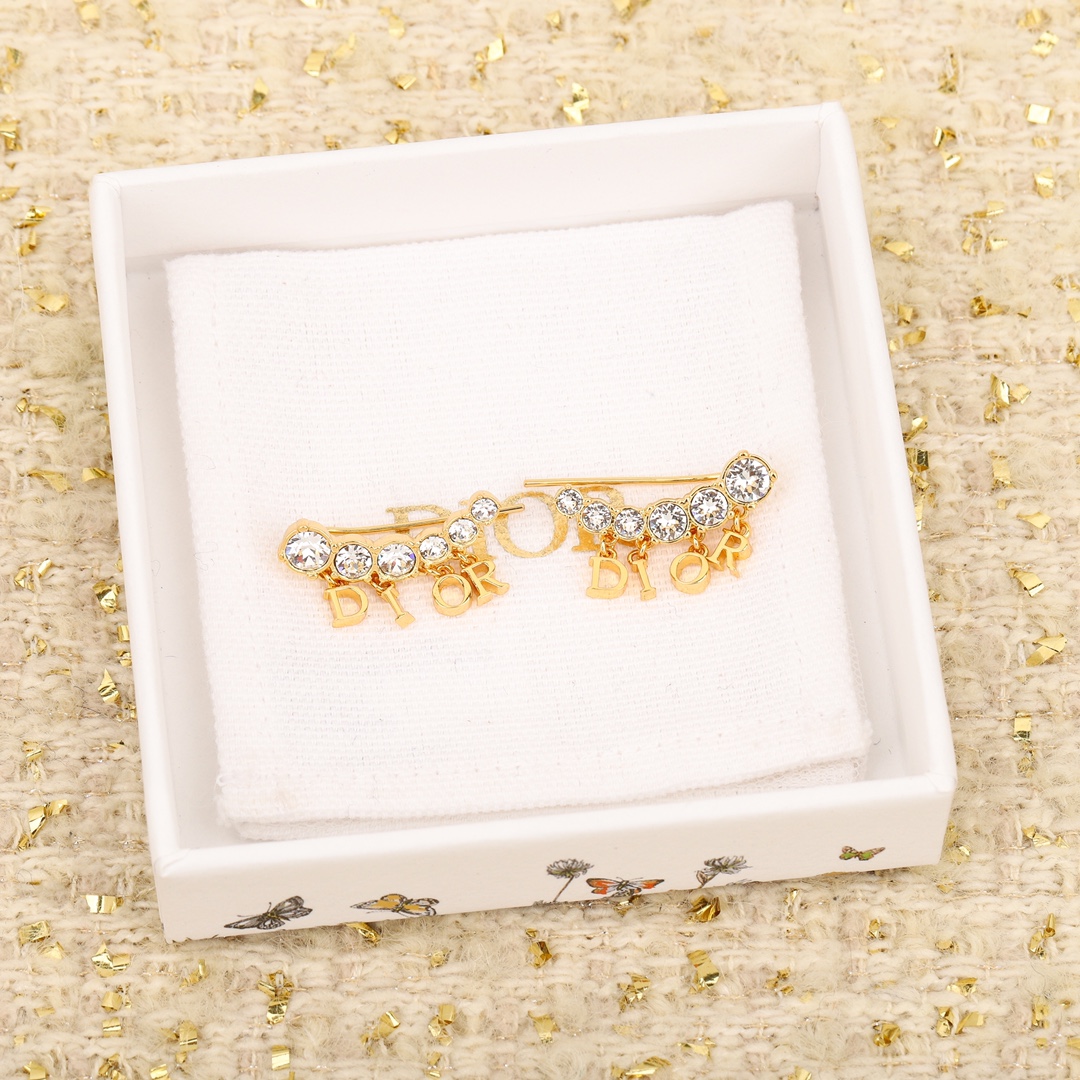 Dior Alphabet Diamond Earrings1