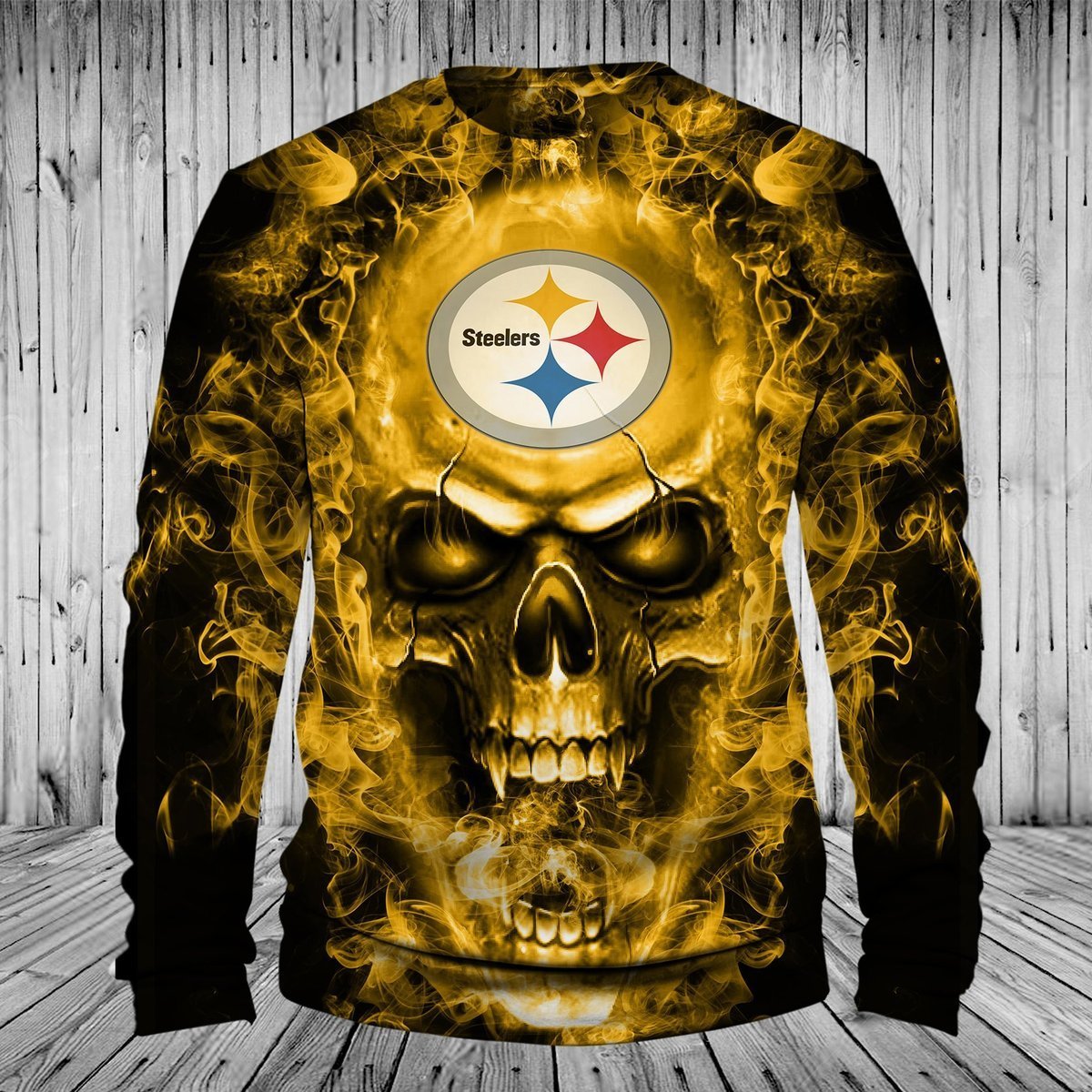 STEELERS 3D HOODIE SKULL 84