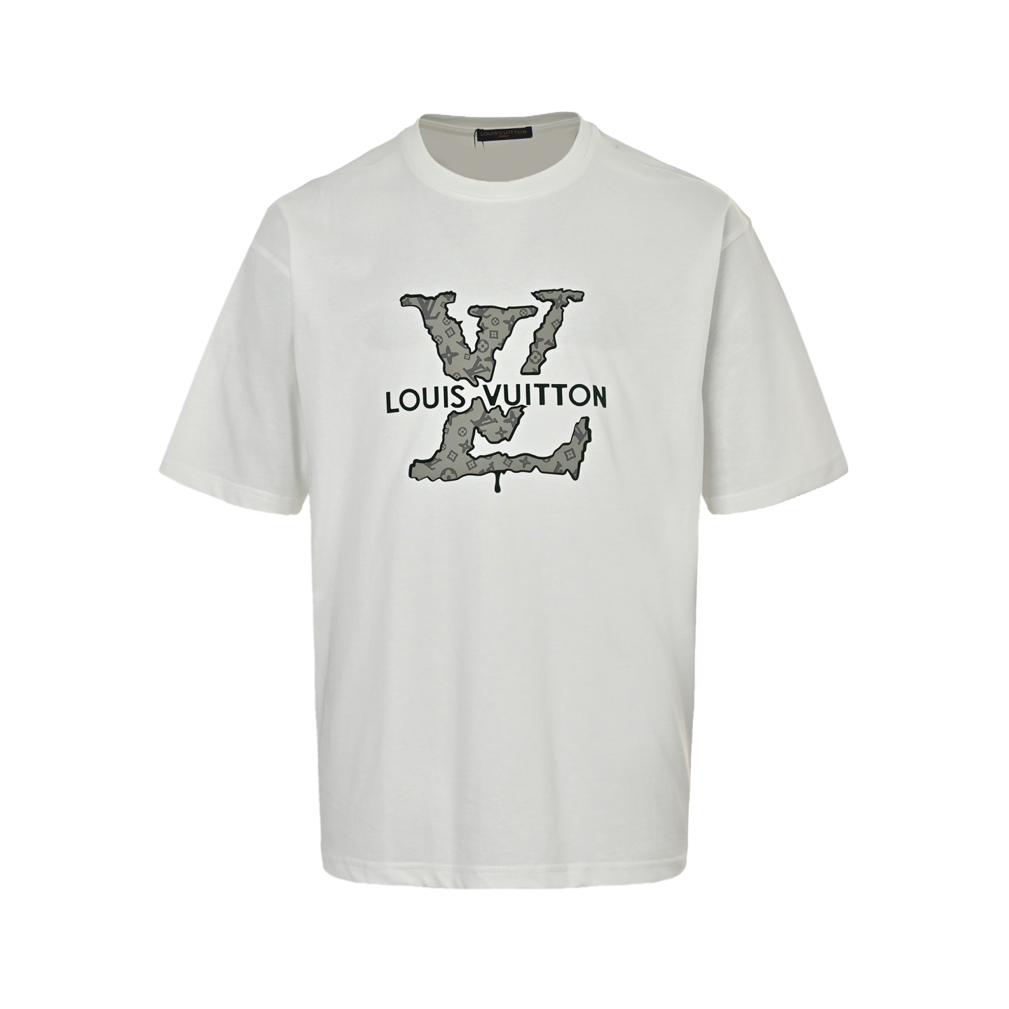 Louis Vuitton 25ss flocked lettering laminated short sleeves