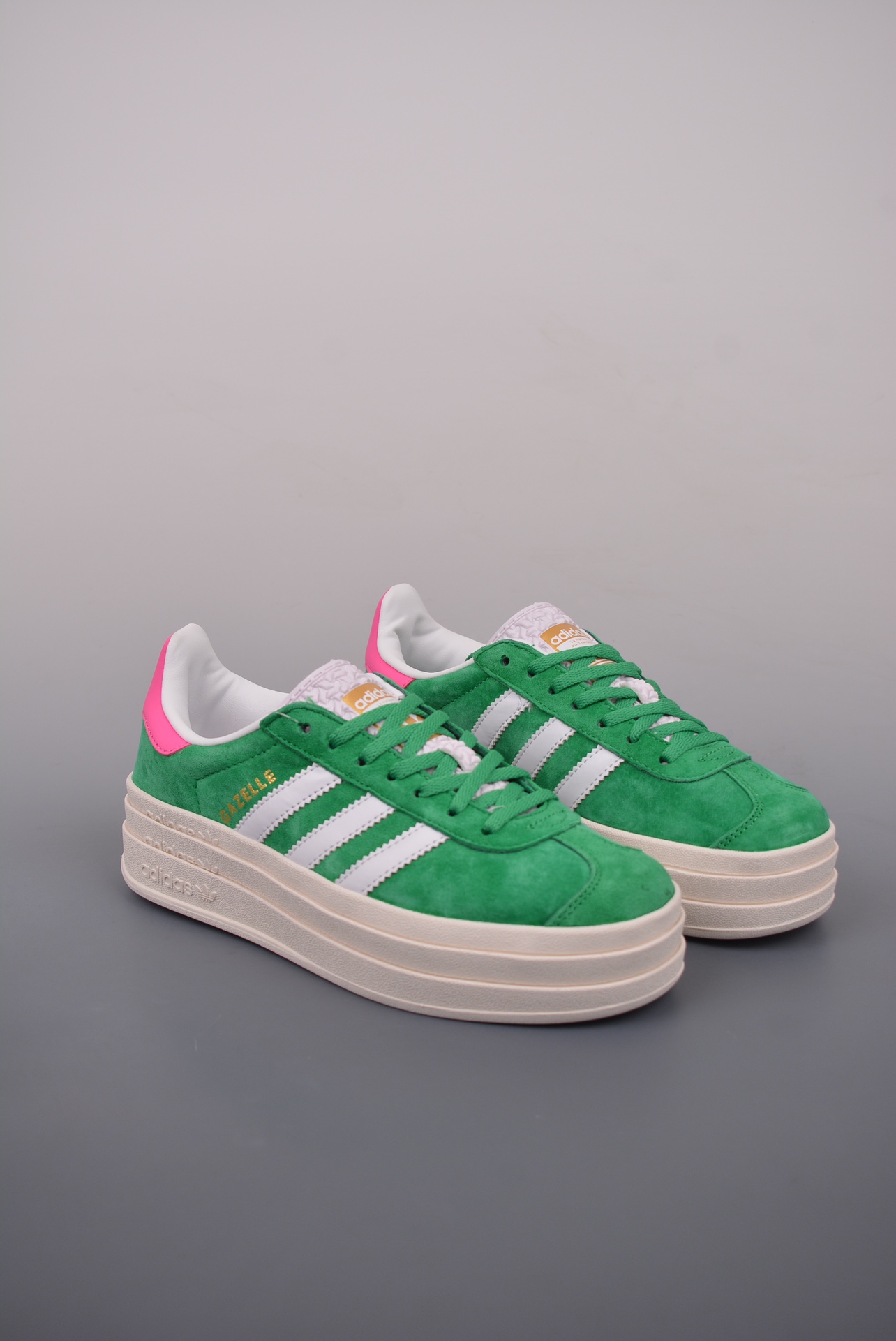 Adidas Originals Gazelle Bold W Grass Green Pink White IG3136