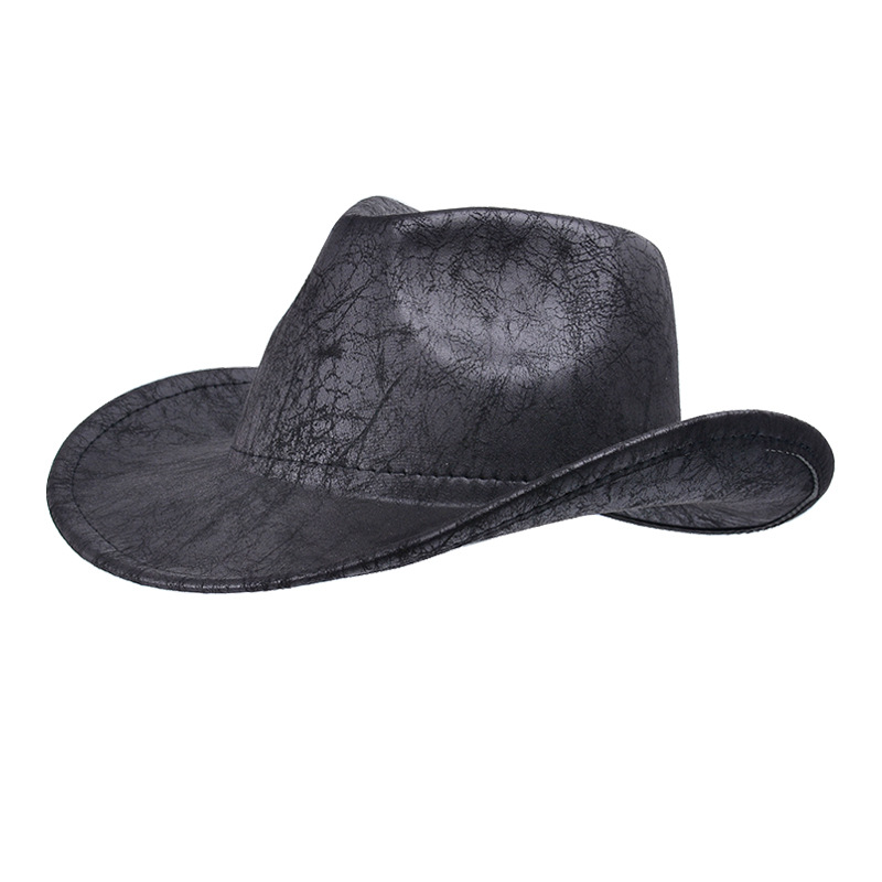 Retro-textured western cowboy hat men's top brim outdoor sun visor jazz hat
