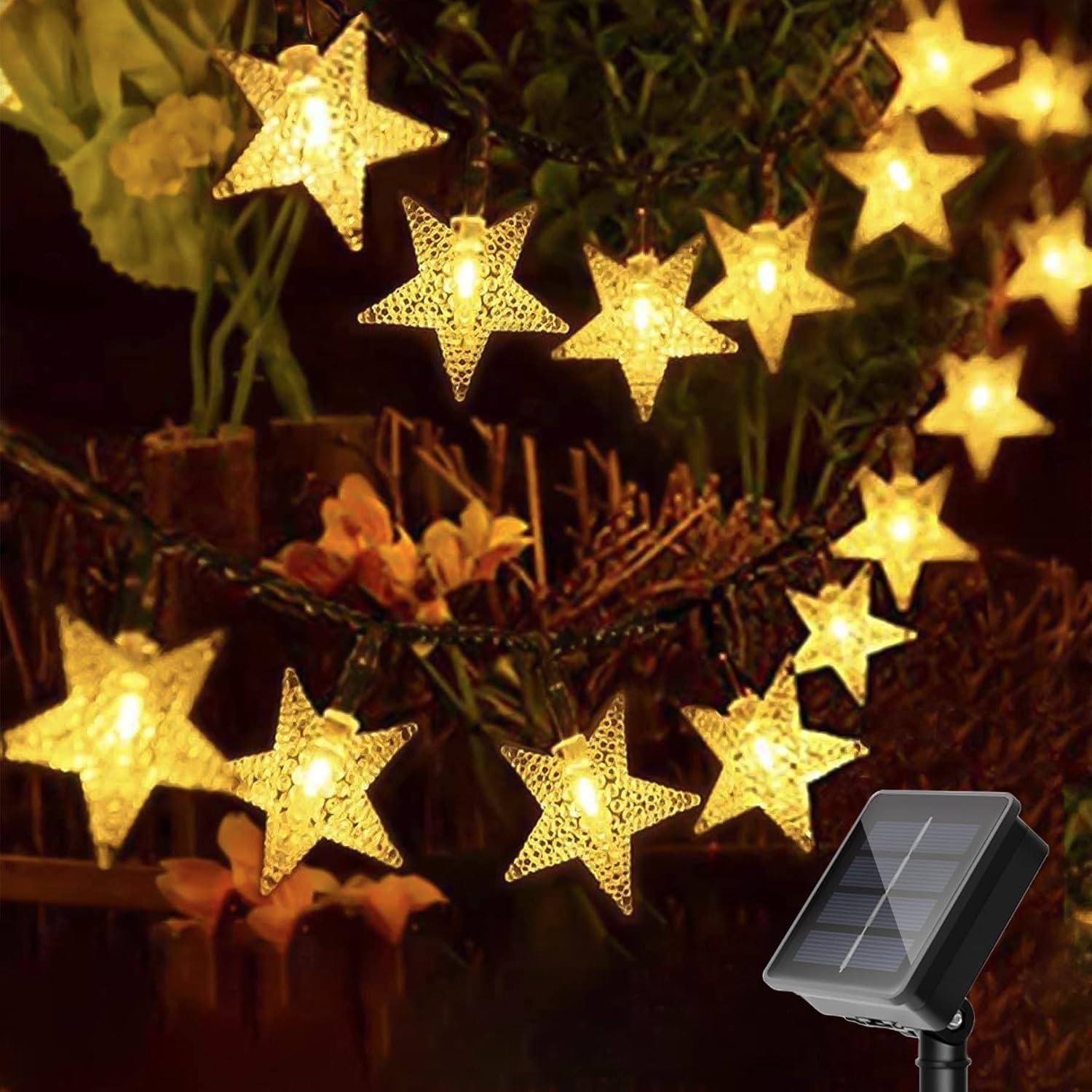 Twinkle Solar Star String Lights Outdoor Waterproof Fairy Lights
