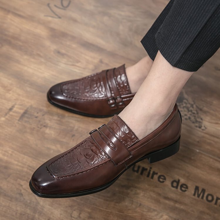Men's Embossed Leather Loafers
