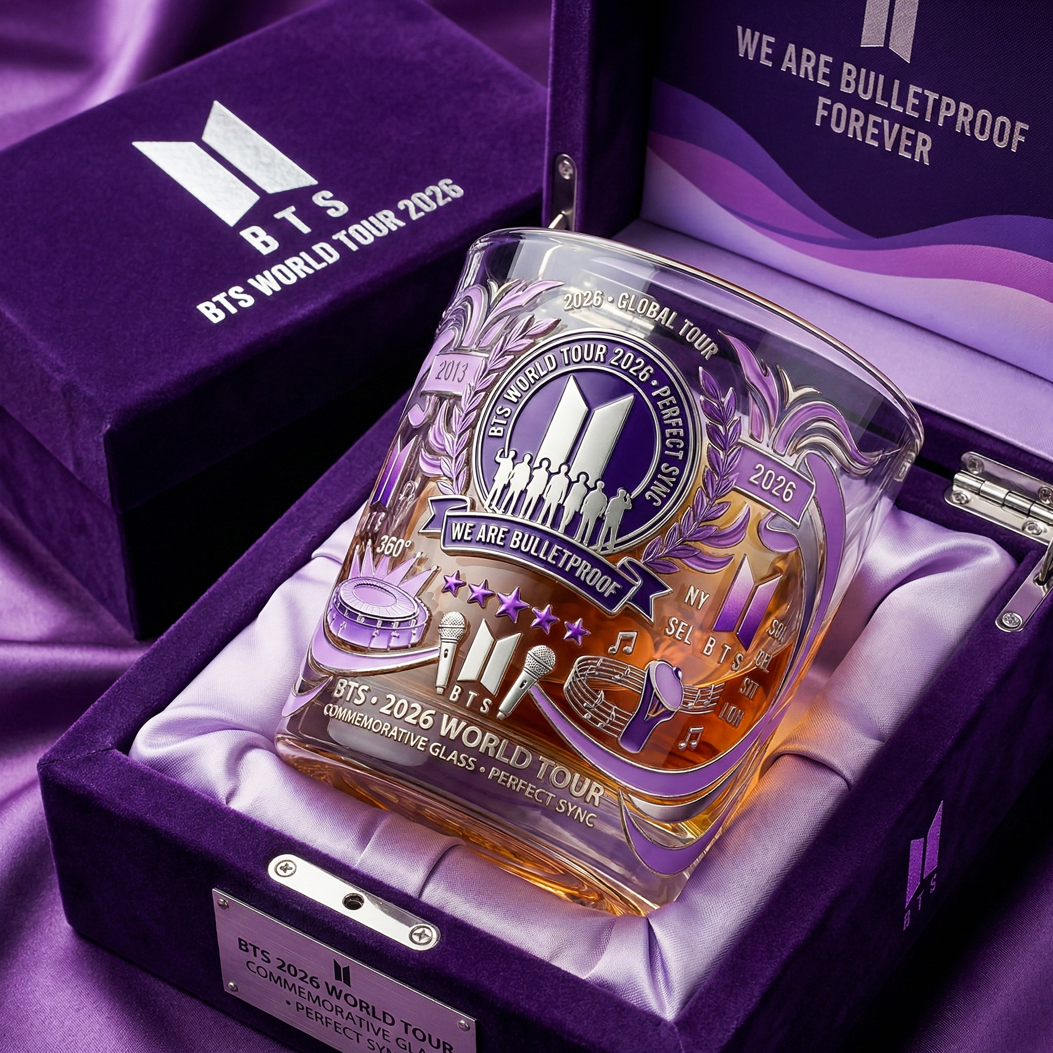 BTS 2026 World Tour Perfect Sync Commemorative Whiskey Glass