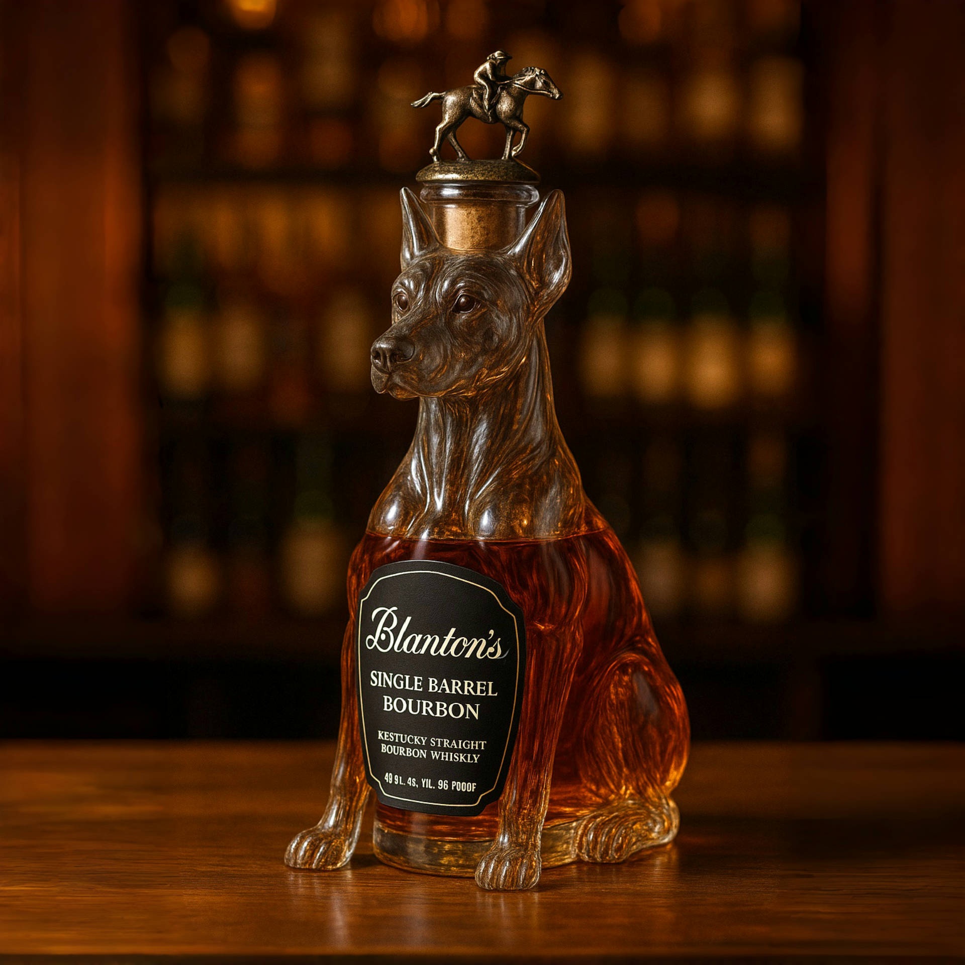 Doberman pinscher Whiskey Bottle