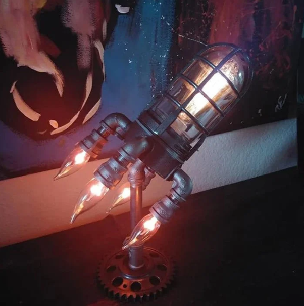 🚀Steampunk Rocket Lamp for Home Decoration