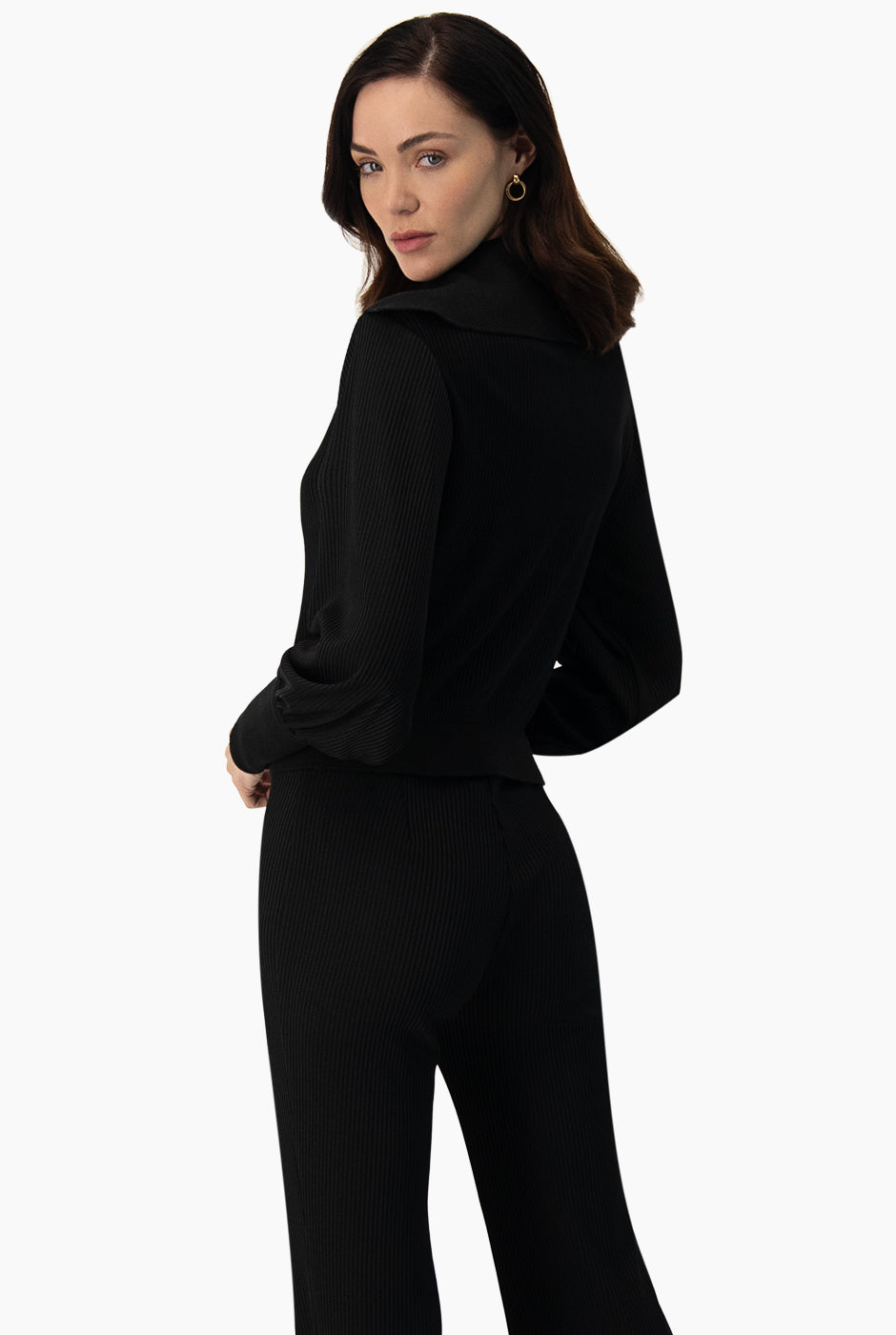 Blusa de cuello y manga con puños